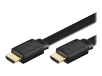 Bild von TECHLY Anschlusskabel Flach HDMI High Speed mit Ethernet schwarz Stecker/Stecker vergoldet Laenge 10m