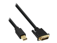 Bild von INLINE Mini DisplayPort zu DVI Kabel Mini DisplayPort Stecker auf DVI-D 24+1 Stecker schwarz/gold 1m