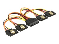 Bild von DELOCK Kabel SATA 15 Pin Strom Stecker mit Einrastfunktion > SATA 15 Pin Strom Buchse 4 x gerade 15 cm