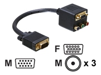 Bild von DELOCK Adapter VGA Stecker zu VGA + 3x CZoll Buchse