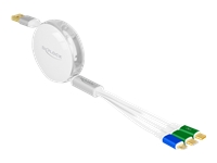 Bild von DELOCK USB 3 in 1 Aufrollladekabel Typ-A zu Micro USB / 2 x USB Type-C mit Schnellladefunktion weiss