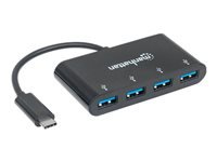 Bild von MANHATTAN USB 3.1 Gen 1 Typ C Hub 4 USB Typ A-Ports Stromversorgung ueber USB