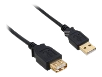 Bild von INLINE USB 2.0 Verlaengerung 2m InLine USB 2.0 St/Bu Typ A schwarz vergoldete Kontakte 2m