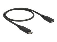 Bild von DELOCK Verlängerungskabel SuperSpeed USB USB 3.1 Gen 1 USB Type-C Stecker > Buchse 3 A 0,5m schwarz