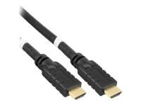 Bild von INLINE HDMI HighSpeed Kabel mit Ethernet aktiv 30m St/St bis 1080p FullHD vergoldete Kontakte schwarz mit eingebautem Verstaerker