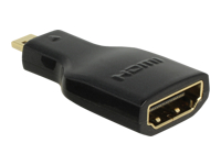 Bild von DELOCK Adapter High Speed HDMI mit Ethernet - HDMI Micro-D Stecker > HDMI-A Buchse 4K schwarz