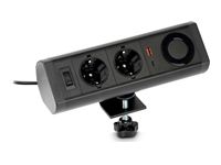 URBAN FACTORY POWEE Desk Triple Power Outlet EU with 1 USB-A and 1 USB-C 3A Black