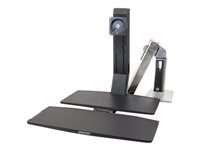 ERGOTRON WorkFit-A Single LD Workstation With Worksurface Standing desk converter black polished aluminium