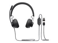 LOGITECH Zone Wired MSFT Teams Headset on-ear wired USB-C graphite Certified for Microsoft Teams
