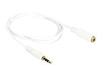 Bild von DELOCK Kabel Klinke Verlängerung 3,5 mm Stecker > Buchse  4 Pin  IPhone 0,5 m  weiß