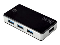 Bild von DIGITUS USB3.0 Hub 4-port 4xUSB A/Buchse inkl. Netzteil 5V,3,5A und Anschlusskabel 1,2m USB2.0 kompatibel