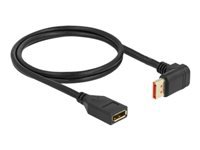 Bild von DELOCK DisplayPort Verlängerungskabel Stecker 90 oben gewinkelt zu Buchse 8K 60 Hz 1 m