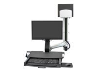 ERGOTRON StyleView Sit-Stand Combo System with medium Silver CPU holder up to 24inch LCD Screen
