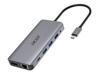 ACER 12-IN-1 TYPE-C DONGLE 2xUSB3.2 2xUSB2.0 2xHDMI DisplayPort Type C PowerDelivery SD Card reader TF Card reader 1000M Ethernet