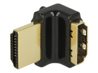 Bild von DELOCK Adapter High Speed HDMI mit Ethernet – HDMI-A Buchse > HDMI-A Stecker 4K 90 Grad gewinkelt oben schwarz