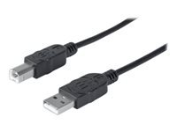 Bild von MANHATTAN Hi-Speed USB 2.0 Anschlusskabel Typ A Stecker / Typ B Stecker schwarz 1,8 m Uebertragungsraten bis zu 480 Mbit/s