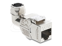 Bild von DELOCK Keystone Modul RJ45 Buchse zu LSA Cat.6A werkzeugfrei 90 winkelbar geschirmt fur Kabeldurchmesser von 5,0 - 8,5mm