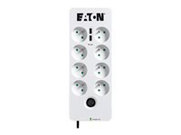 EATON Multiprises parafoudre 10A Protection Box 8 prises FR avec protection de ligne Tel/Internet port USB