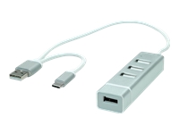 Bild von ROLINE USB 2.0 Notebook Hub 4 Ports Typ A+C Anschlusskabel