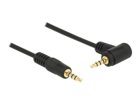 Bild von DELOCK Kabel Klinke 3,5mm 4 Pin Stecker > Stecker gewinkelt 2m schwarz