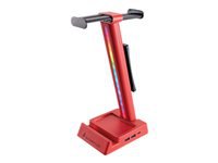 VERBATIM SUREFIRE VINSON N2 DUAL BALANCE GAMING RGB MULTI-FUNCTION HEADSET STAND RED WCF (P)