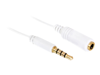 Bild von DELOCK minijack 3,5mm M/F 4 Pin cable 5m white for iPhone