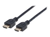 Bild von MANHATTAN High Speed HDMI-Kabel CL3 5m mit Ethernet-Kanal zur Wandinstallation HDMI-Stecker auf HDMI-Stecker geschirmt schwarz