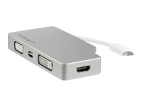 Bild von STARTECH.COM Aluminium Reise A/V Adapter 4-in-1 USB-C auf VGA, DVI, HDMI oder mDP - USB Type-C Adapter - 4K