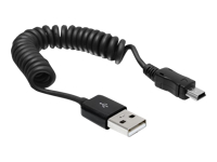 Bild von DELOCK Kabel USB 2.0 A Stecker > USB 2.0 Mini 5 Pin Stecker Spiralkabel