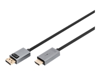 Bild von DIGITUS DP To HDMI Cable with LED 4K/30HZ 1,8m Aluminum Housing Gold plated Support 4K30HZ