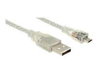 Bild von DELOCK Kabel USB 2.0 Typ-A Stecker > USB 2.0 Micro-B Stecker 1 m transparent