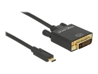 Bild von DELOCK Kabel USB Type-C Stecker > DVI 24+1 Stecker (DP Alt Mode) 4K 30 Hz 2 m schwarz