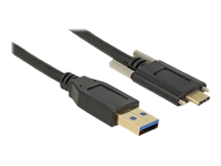 Bild von DELOCK Kabel SuperSpeed USB 10 Gbps (USB 3.1 Gen 2) Typ-A Stecker > USB Type-C Stecker mit Schrauben seitlich 1m schwarz