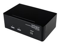 Bild von STARTECH.COM 2 Port DVI VGA KVM Switch mit USB Audio und USB 2.0 Hub - Dual Monitor KVM Umschalter