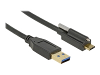 Bild von DELOCK Kabel SuperSpeed USB 10 Gbps (USB 3.1 Gen 2) Typ-A Stecker > USB Type-C Stecker mit Schraube oben 1m schwarz