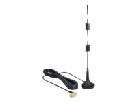 Bild von DELOCK LTE Antenne SMA Stecker 90 2,5 dBi starr omnidirektional mit magnetischem Standfuss und Anschlusskabel RG-174 2,5m schwarz