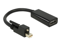 Bild von DELOCK Adapterkabel mini Displayport 1.2 Stecker mit Schraube > HDMI-A Buchse 25cm schwarz 4K aktiv