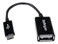 Bild von STARTECH.COM Micro USB auf USB OTG Adapter Stecker / Buchse - Micro USB USB Kabel 12cm - On The Go Kabel in Schwarz