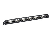 EATON TRIPPLITE 24-Port Cat6a Patch Panel Shielded Feedthrough Rack,mount RJ45 1U Patch panel CAT 6a STP RJ-45 X 24 1U 19 TAA
