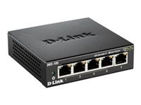 Bild von D-LINK DGS-105 5-Port Layer 2 unmanaged Gigabit Switch 5x 10/100/1000 Mbit/s BaseT Port Plug & Play lüfterlos Metallgehäuse