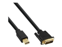 Bild von INLINE Mini DisplayPort zu DVI Kabel, Mini DisplayPort Stecker auf DVI-D 24+1 Stecker schwarz/gold 0.5m