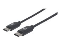 Bild von MANHATTAN USB 2.0 Typ C-Kabel 0,5m Typ C-Stecker auf Typ C-Stecker 480 Mbit/s schwarz