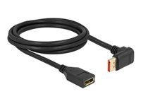 Bild von DELOCK DisplayPort Verlängerungskabel Stecker 90 oben gewinkelt zu Buchse 8K 60 Hz 2 m