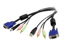 Bild von STARTECH.COM 1,8m 4-in-1 USB VGA KVM Kabel mit Audio - USB VGA KVM Switch Kabel mit Audio