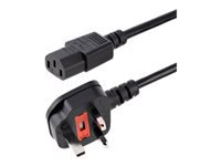 Bild von STARTECH.COM 6ft 1,8m UK Computer Power Cable 18AWG BS 1363 to C13 10A 250V Black Replacement AC Power Cord Kettle Lead / UK