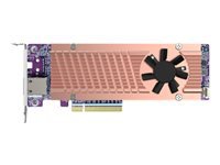 Bild von QNAP Card QM2 series 2xPCIe 2280 M.2 SSD slots PCIe Gen4x8 2xAQC113C 10GbE NBASE-T port