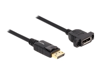 Bild von DELOCK DisplayPort 1.4 Kabel 8K 30 Hz Stecker zu Buchse 1m zum Einbau schwarz