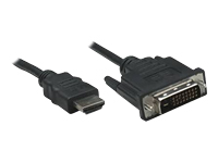 Bild von TECHLY Anschlusskabel HDMI zu DVI-D schwarz Stecker 19pol. auf DVI-D Stecker 24+1 mit Goldkontakten geschirmt 1,8m