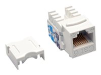 EATON TRIPPLITE Cat6/Cat5e 110 Punch Down Keystone Jack Modular insert CAT 6 RJ-45, white TAA Compliant pack of 25