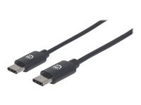 Bild von MANHATTAN USB 2.0 Typ C-Kabel 2m schwarz Typ C-Stecker auf Typ C-Stecker 480 Mbit/s